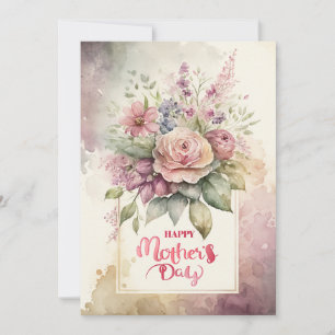 Mothers day Floral & botanical holiday card