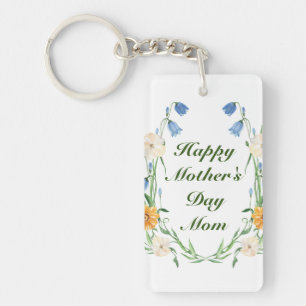 Mother's Day Floral Botanical Rustic Greenery  Keychain