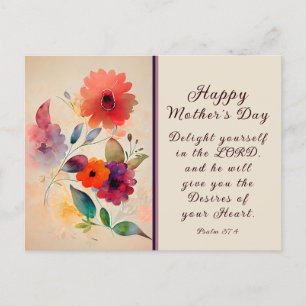 Mother's Day Floral Garden Bible Verse Postcard