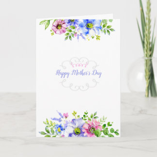 Mother's Day Floral Greeting Card (Optional Photo)