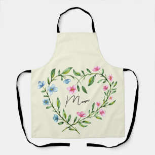 Mother's Day floral wreath natural botanical Apron