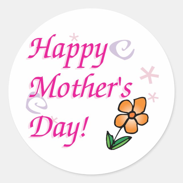 Mothers Day Flower Classic Round Sticker (Front)