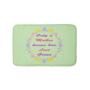 Mothers Day Flowers and Butterflies Bath Mat