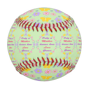 Mothers Day Flowers and Butterflies Patterned Baseball