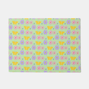 Mothers Day Flowers and Butterflies Patterned Doormat