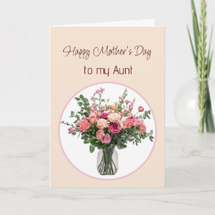 Mother's Day Flowers Bouquet for Aunt Card