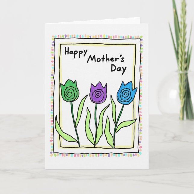 Mothers Day Flowers For Wife Card (Front)