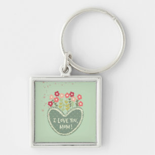 Mother's Day, Flowers in a love , Elegant, Simple Keychain