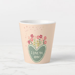 Mother's Day, Flowers in a love , Elegant, Simple Latte Mug