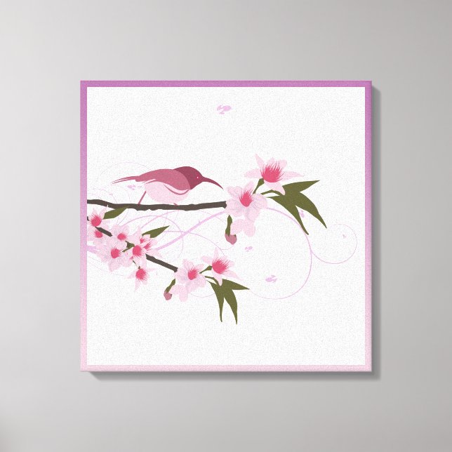 Mothers Day Flowers in Lilac, Burgundy, and Blue Canvas Print (Front)