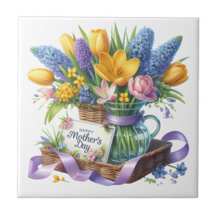 Mothers Day Flowers Tile