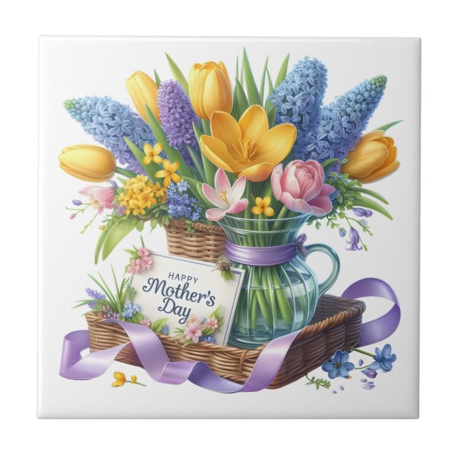 Mothers Day Flowers Tile (Front)