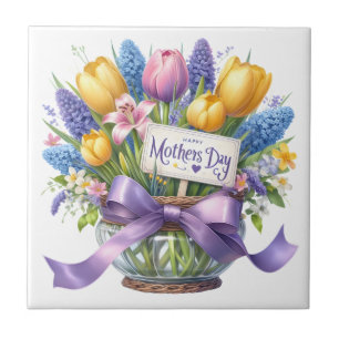 Mothers Day Flowers Tile