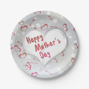 Mother's Day Folded Paper Heart - Paper Plate