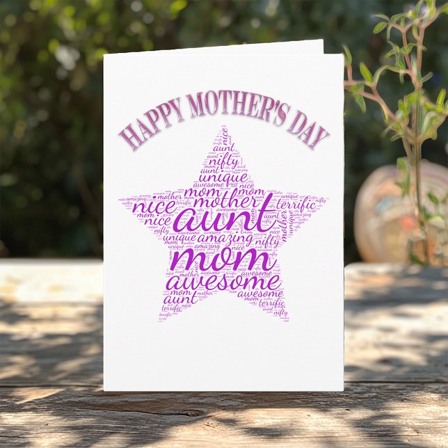 Mother's Day For An Aunt Word Fun Card (Creator Uploaded)