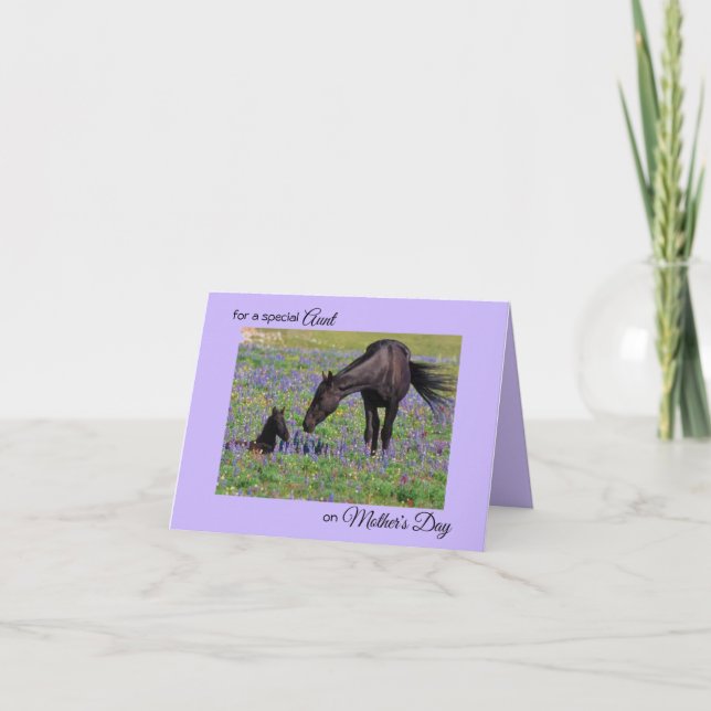 Mother's Day for Aunt Mare & Foal Photo Note Card (Front)