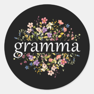 Mothers Day For Grandma Wildflower Floral Women#39 Classic Round Sticker