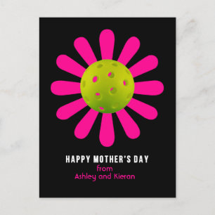 Mother's Day for Pickleball Mom,  black Postcard