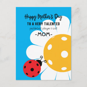 Mother's Day for Pickleball Mom, custom colour Postcard