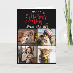 Mother's Day..Four photo custom collage Corgi card