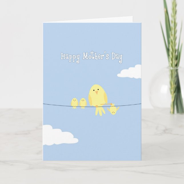 Mother's Day from All of Us, Bird Greeting Card (Front)