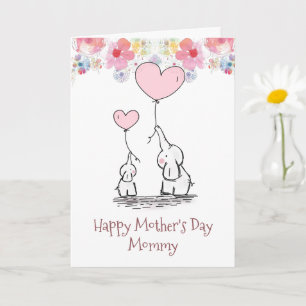 Mothers Day From Elephant Mom & Baby Card