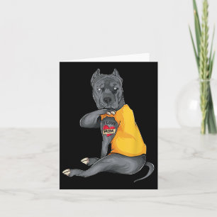 Mothers Day Funny Dog Pitbull I Love Mom Tattoo Gi Card