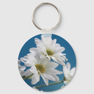 Mother's Day Garden of Love, Daisies, Blue Sky Keychain