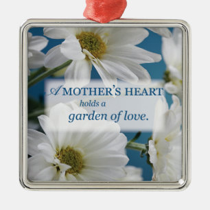 Mother's Day Garden of Love, Daisies, Blue Sky Metal Ornament