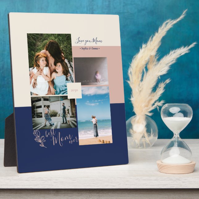 Mother's day gift Best Mom Ever Photo Collage Plaque (Side)