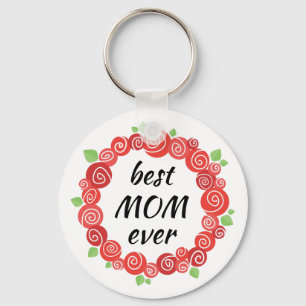 Mother's day gift, best mom ever text keychain