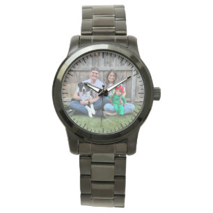 Mother's Day Gift, Custom Photo Black Watch