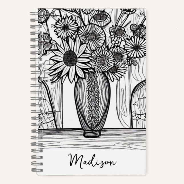 Mother's Day Gift Floral Art Bullet Journal (Front)