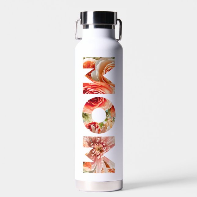Mother's Day Gift Floral MOM Water Bottle (Front)