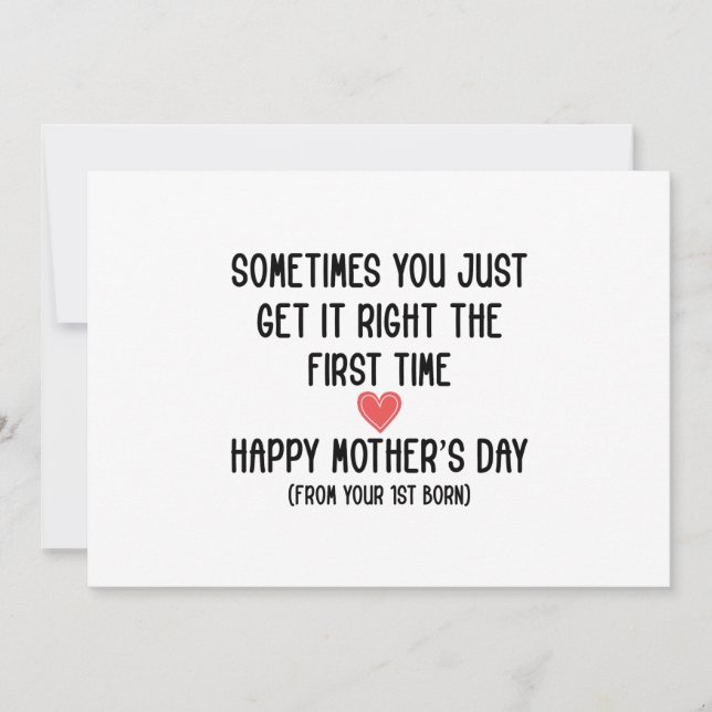 Mothers Day Gift From First Born Gift for Mom Pers Invitation (Front)