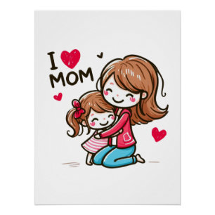 Mother's Day Gift I Love Mom Poster