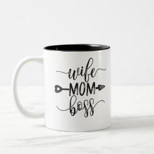 Mother's Day Gift Ideas Wife Mom Boss Two-Tone Coffee Mug
