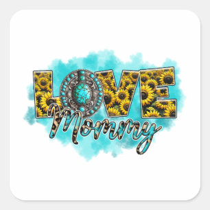 Mother's Day Gift   Love Floral Mommy Square Sticker