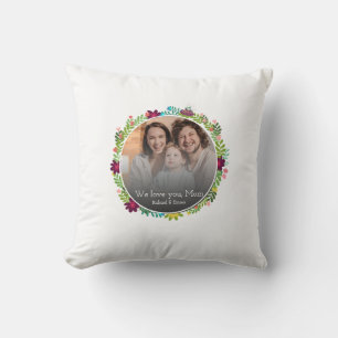Mother's Day Gift Memorable Family Photo Best Mom  Throw Pillow