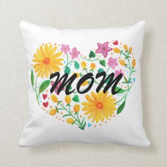 Mother's day Gift Mom Art Pillow Floral Cushion