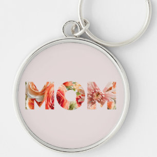 Mother's Day Gift Mom Floral Font Keychain