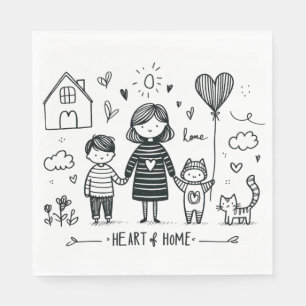 Mother's Day Gift   Mom Heart Of Home Napkin