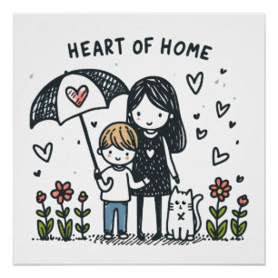 Mother's Day Gift   Mom Is Heart Of Home Poster