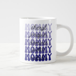 Mother's Day Gift Mommy Retro Kids Names Giant Cof Large Coffee Mug