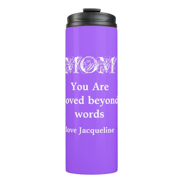 Mother's Day Gift Personalized Name Cute Purple Thermal Tumbler (Front)