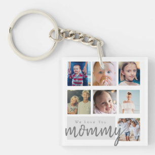 Mothers day gift photo collage keychain