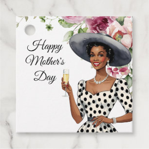 Mother's Day Gift Tags - Brown-skinned Lady 