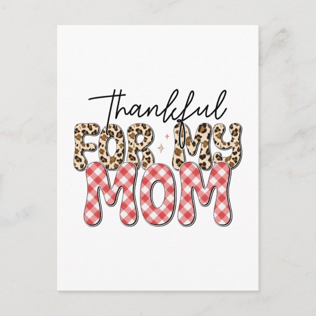 Mother's Day Gift | Thankful For My Mom Postcard (Front)
