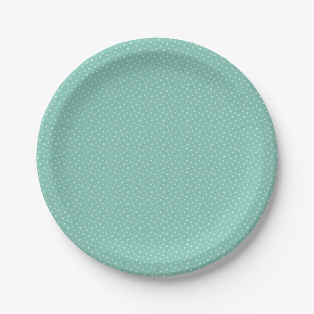 Mother's Day Gift | Tiny Daisies On Mint Paper Plate (Front)