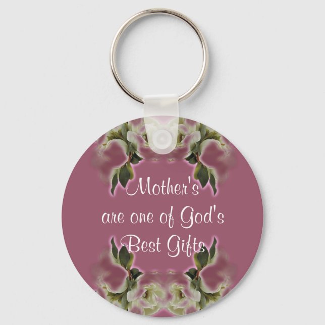 Mother's Day Gift Vintage Roses - Dusty Rose Keychain (Front)